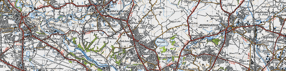 Old map of Kirkhams in 1947