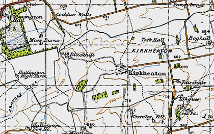 Old map of Kirkheaton in 1947