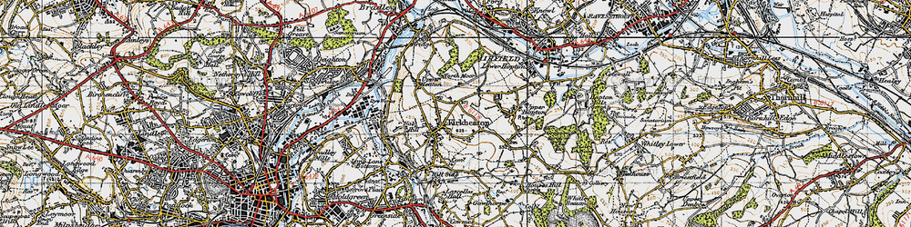 Old map of Kirkheaton in 1947