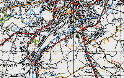 Old map of Kirkholt in 1947