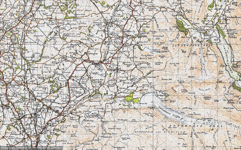 Old Map of Historic Map covering Bankend in 1947