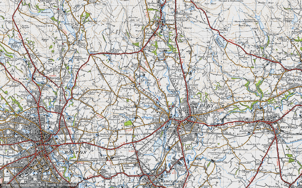 Old Map of Historic Map covering Burrs Country Park in 1947