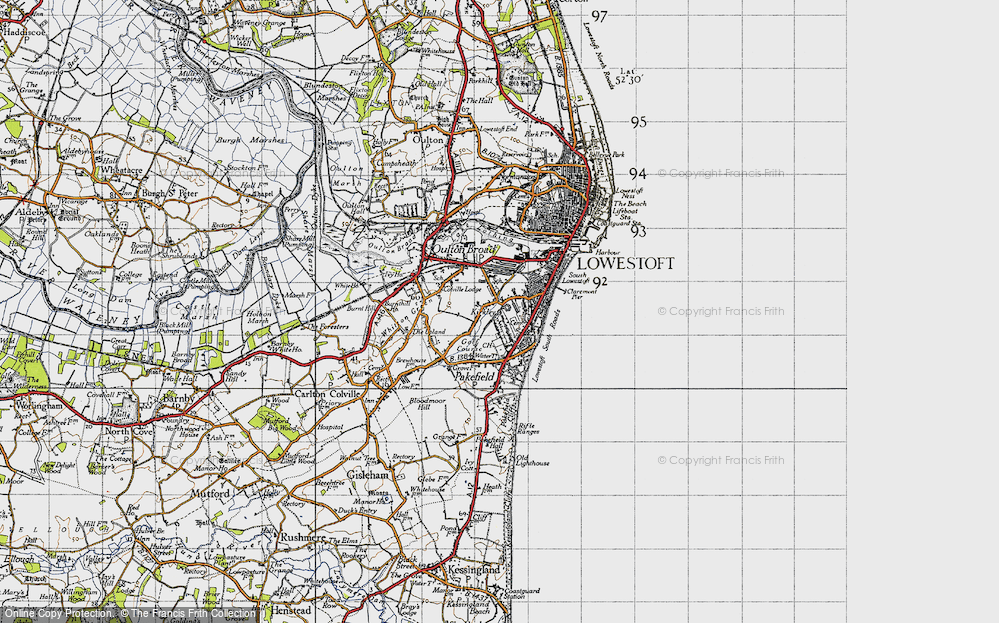 Old Map of Kirkley, 1946 in 1946