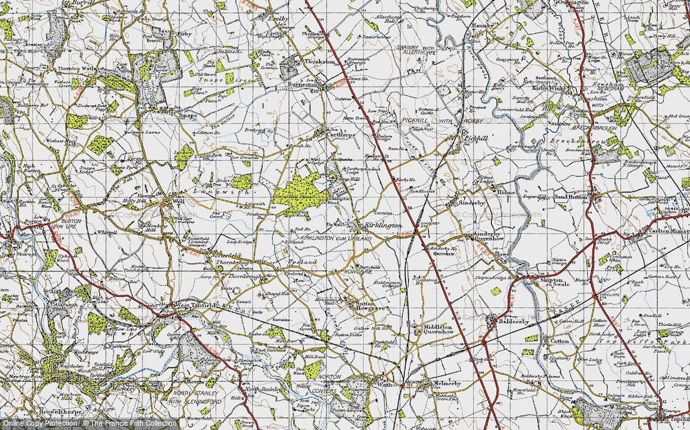 Old Map of Kirklington, 1947 in 1947