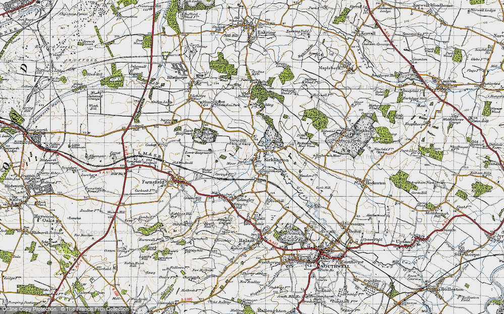 Old Map of Kirklington, 1947 in 1947