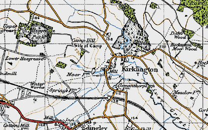 Old map of Kirklington in 1947