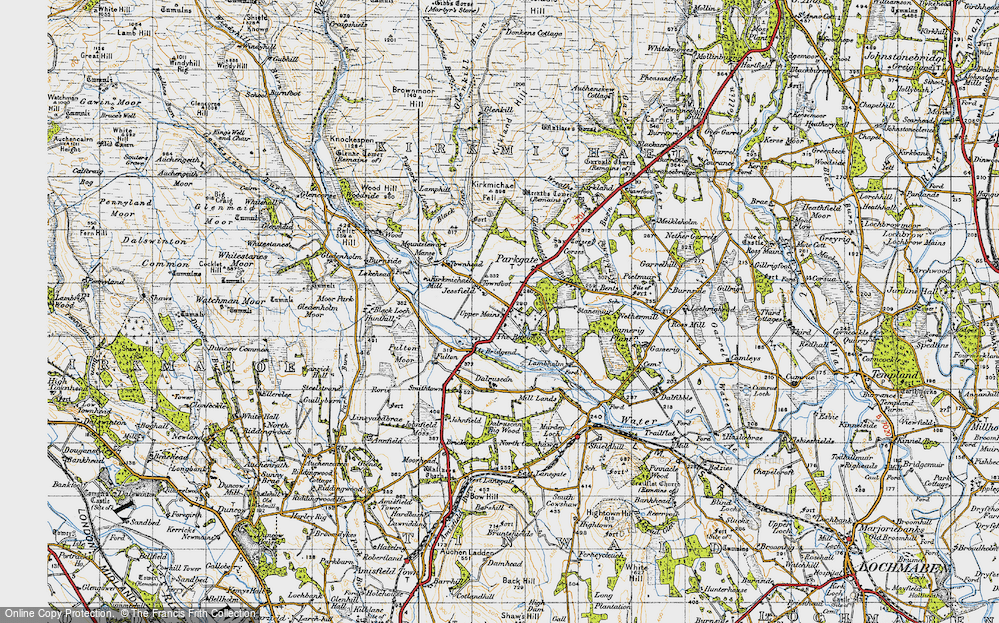 Old Map of Historic Map covering Ae Bridgend in 1947