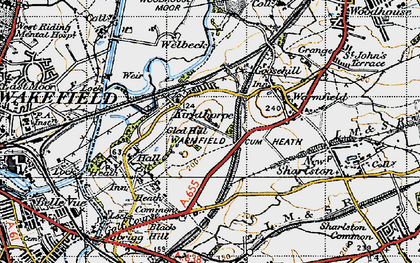 Old map of Kirkthorpe in 1947