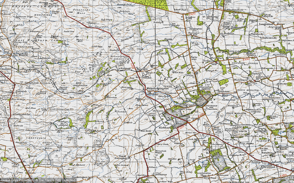 Old Map of Kirkwhelpington, 1947 in 1947