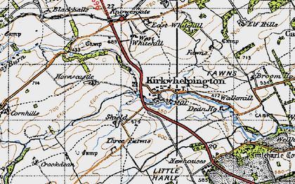 Old map of Kirkwhelpington in 1947
