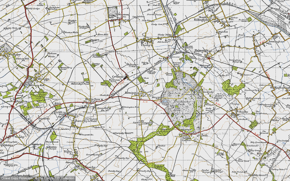 Old Map of Historic Map covering Humberside International Airport in 1946