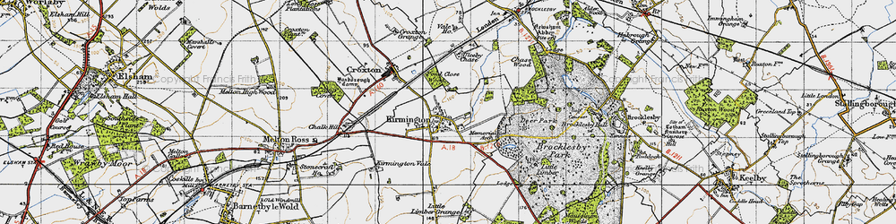 Old map of Kirmington in 1946