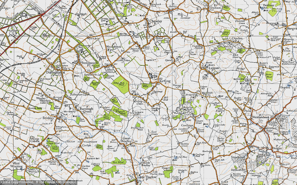 Old Map of Kirtling, 1946 in 1946