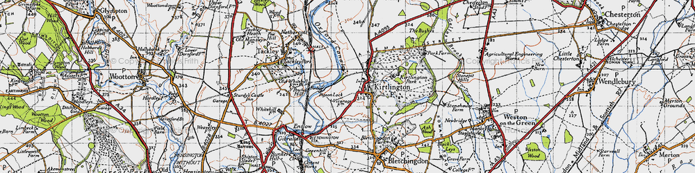 Old map of Kirtlington in 1946