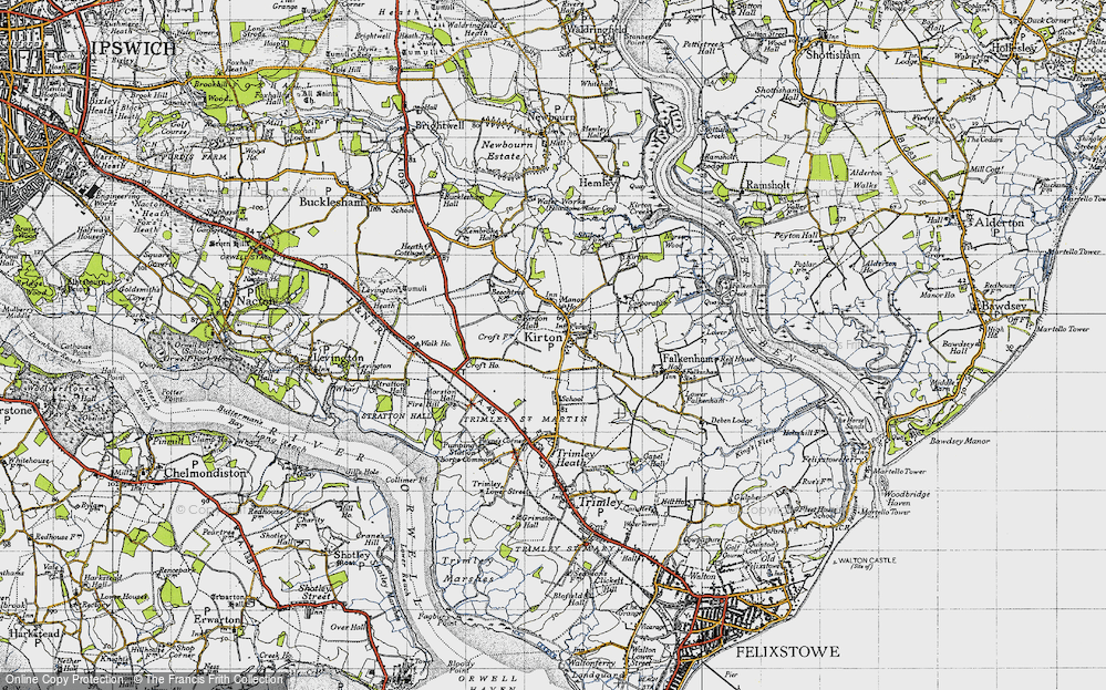 Old Map of Kirton, 1946 in 1946
