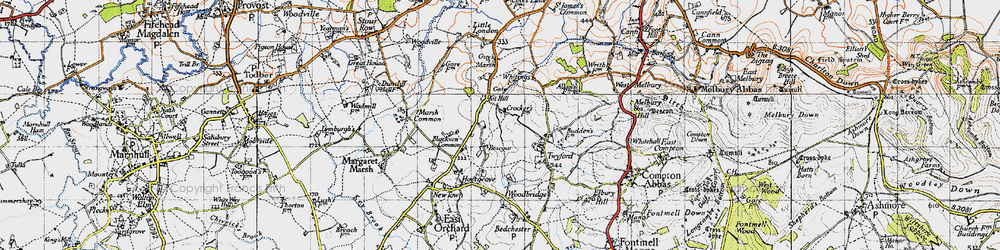 Old map of Blackven Common in 1945