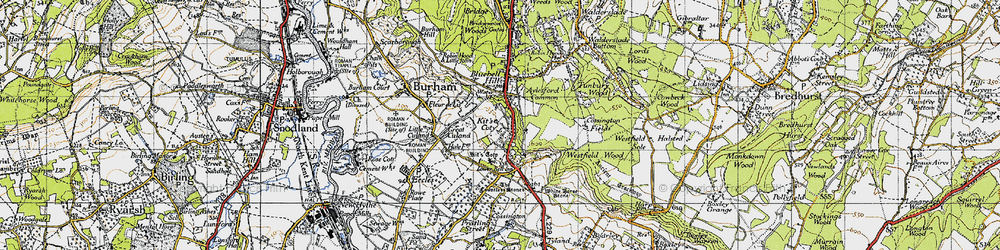 Old map of White Horse Stone in 1946