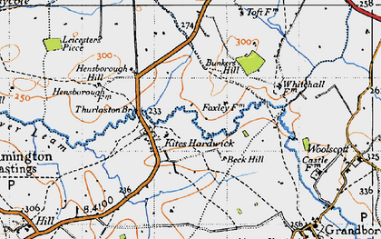 Old map of Kites Hardwick in 1946