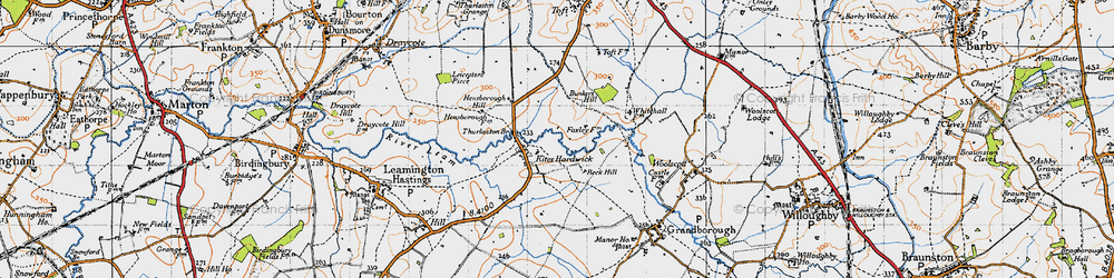 Old map of Kites Hardwick in 1946