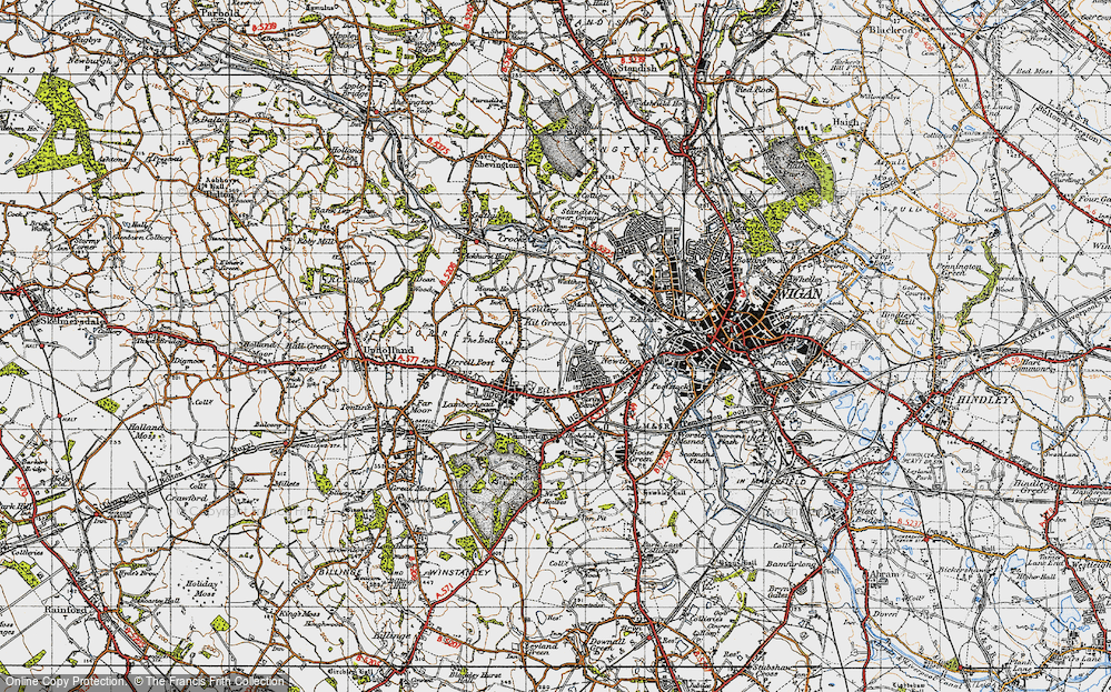 Old Map of Kitt Green, 1947 in 1947