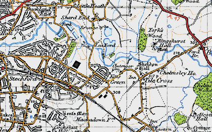 Old map of Kitt's Green in 1946