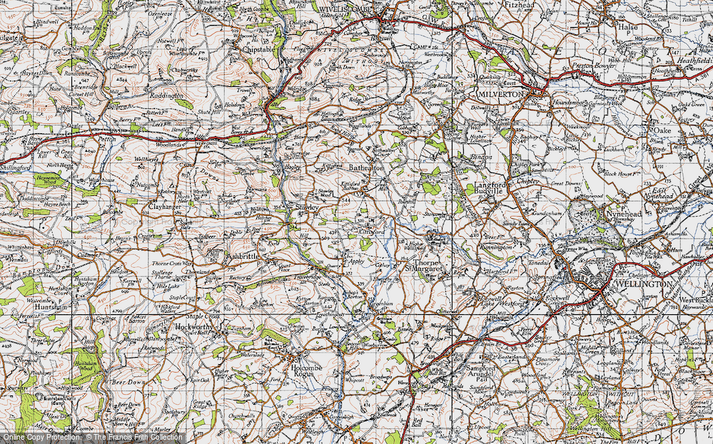Old Map of Kittisford, 1946 in 1946