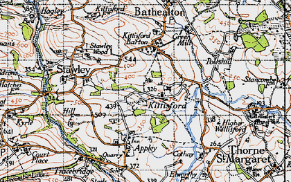 Old map of Kittisford in 1946