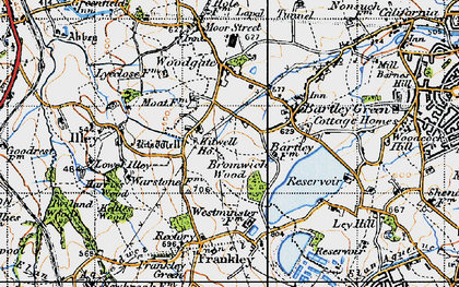 Old map of Bromwich Wood in 1947