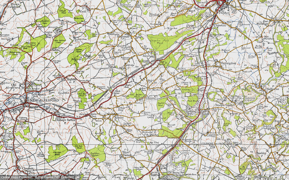 Old Map of Kitwood, 1945 in 1945