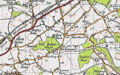 Old map of Kitwood in 1945
