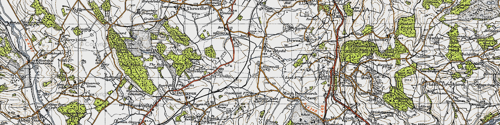 Old map of Kivernoll in 1947