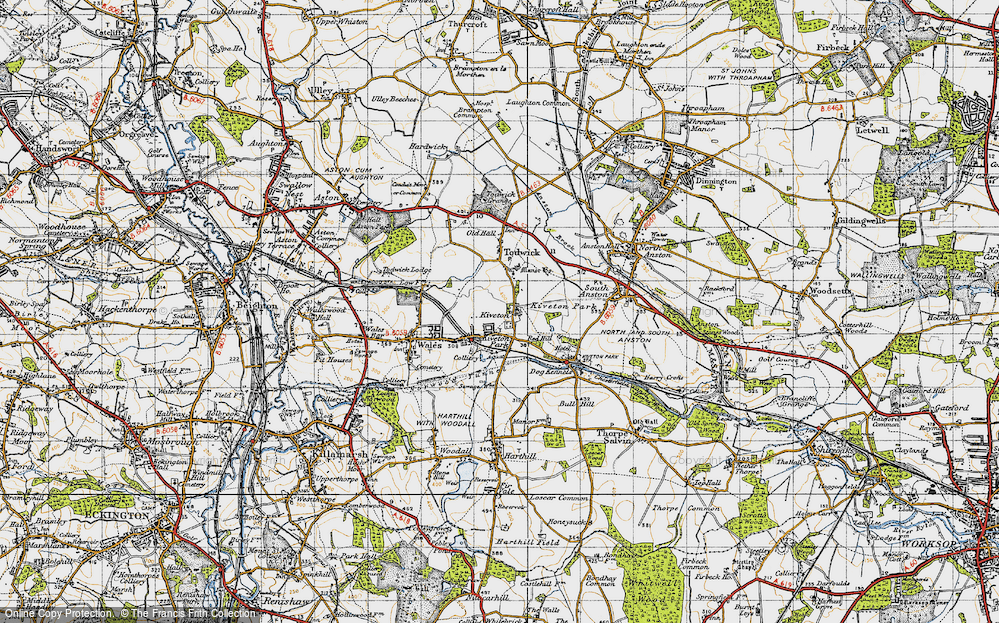 Old Map of Kiveton Park, 1947 in 1947