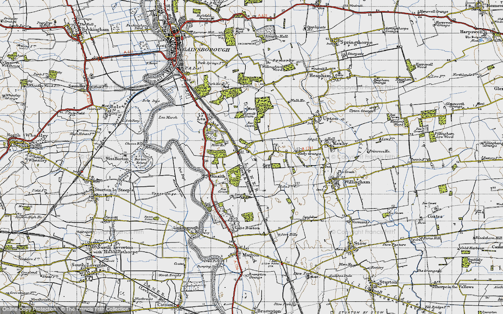 Old Map of Historic Map covering Tiger Holt in 1947