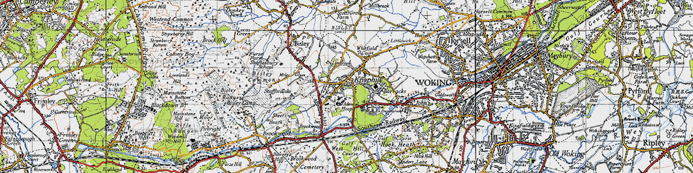 Old map of Knaphill in 1940