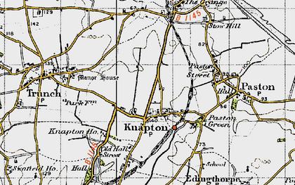 Old map of Knapton in 1945
