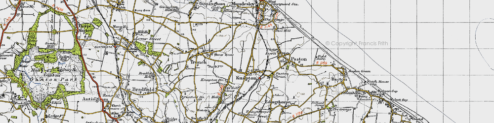 Old map of Knapton in 1945