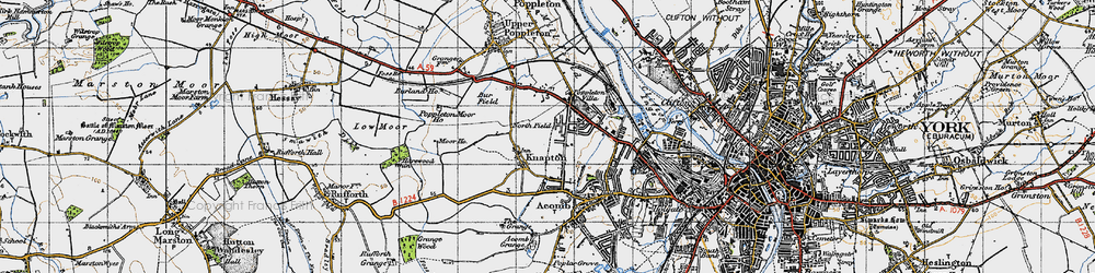 Old map of Knapton in 1947