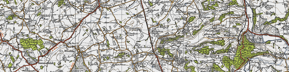 Old map of Knapton Green in 1947