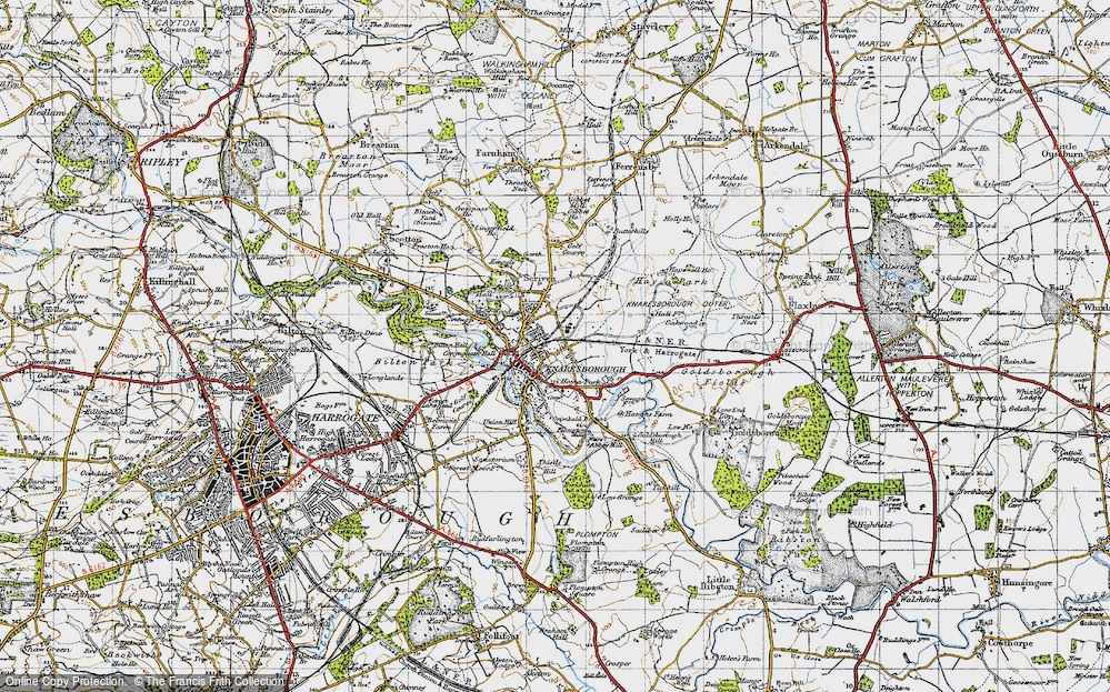 Old Map of Knaresborough, 1947 in 1947