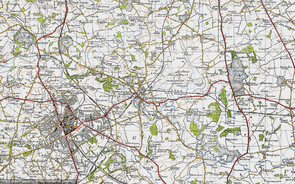 Historic Ordnance Survey Map of Knaresborough, 1947