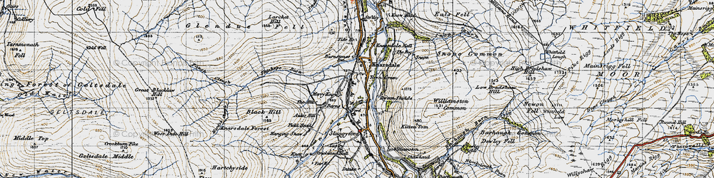 Old map of Knarsdale in 1947