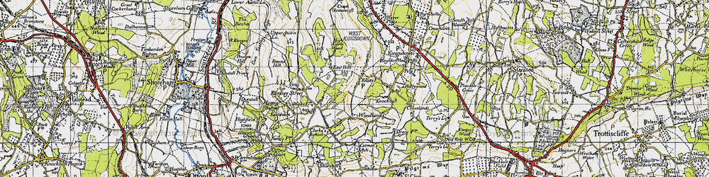 Old map of Knatts Valley in 1946