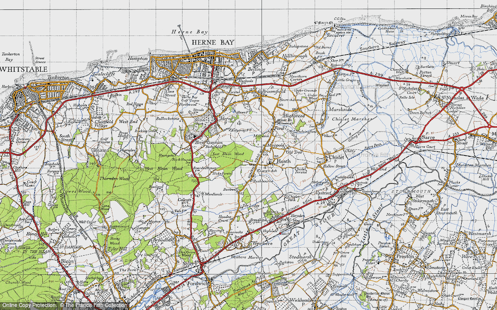 Old Map of Knave's Ash, 1947 in 1947
