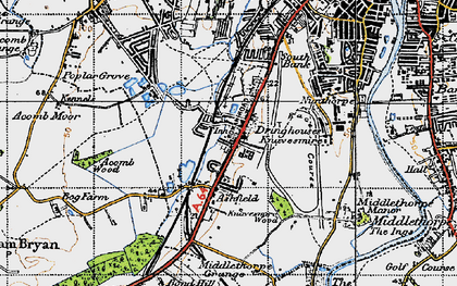 Old map of Knavesmire in 1947