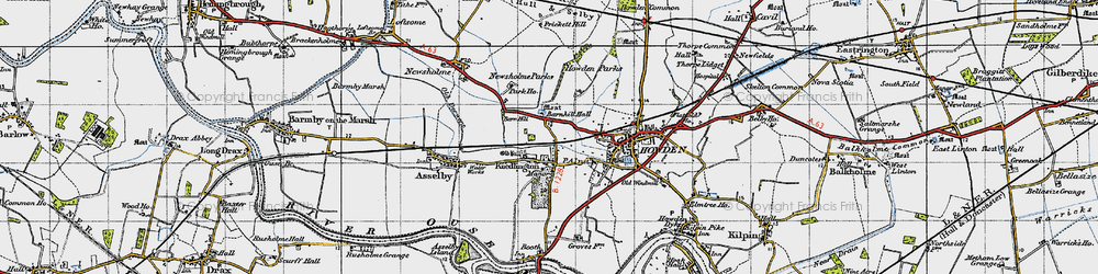 Old map of Knedlington in 1947