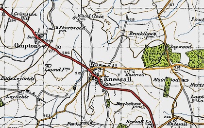 Old map of Kneesall in 1947