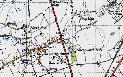 Old map of Kneesworth in 1946
