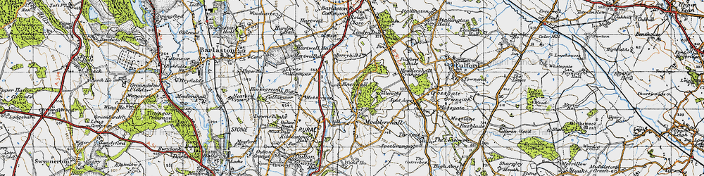 Old map of Knenhall in 1946