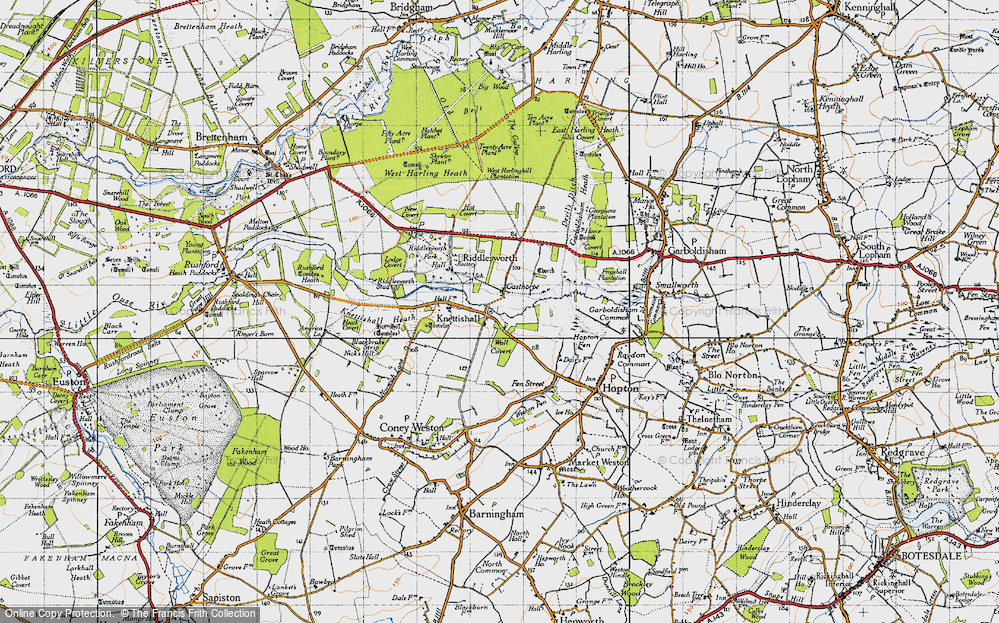 Old Map of Knettishall, 1946 in 1946