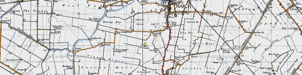 Old map of Burrow Moor in 1946